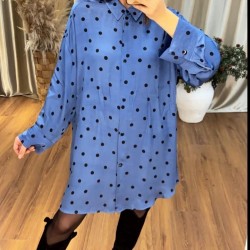 İnce puanlı gömlek elbise