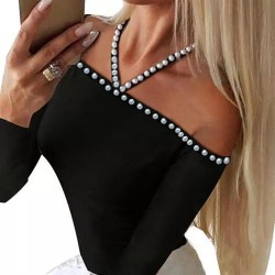 İnci detay tasarım bluz