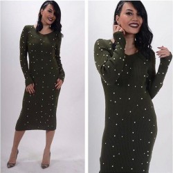 İncili Triko Elbise İncili Triko Elbise