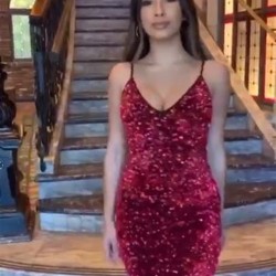 Kadife pul payet hologram elbise