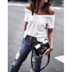 Kalp Yaka Cepli Bluz