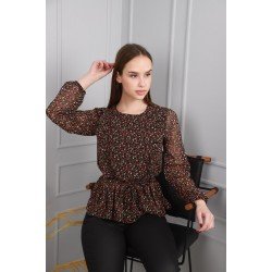 Etnik tasarım şifon elbise