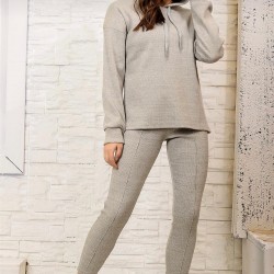 Kapşonlu kumkrep ikili takım