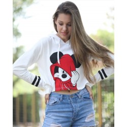Kapşonlu Mickey Crop Sweat Kapşonlu Mickey Crop Sweat