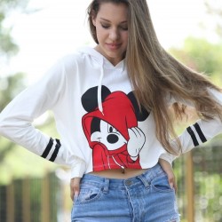 Kapşonlu Mickey Crop Sweat Kapşonlu Mickey Crop Sweat