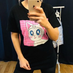 Kedi Desen Basic Tshirt Kedi Desen Basic Tshirt