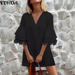 Kol dantel volan elbise Kol dantel volan elbise