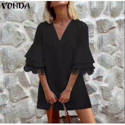 Kol dantel volan elbise Kol dantel volan elbise