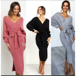 Kuşak Detay Triko Elbise Kuşak Detay Triko Elbise