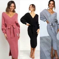 Kuşak Detay Triko Elbise Kuşak Detay Triko Elbise