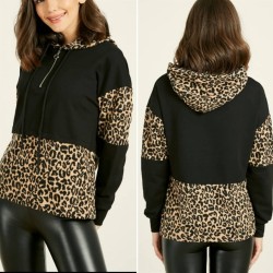 Leopar Desen Kapşonlu Sweat Leopar Desen Kapşonlu Sweat