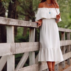 Madonna Yaka Beyaz Elbise Madonna Yaka Beyaz Elbise