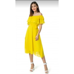 Madonna Yaka Şifon Elbise