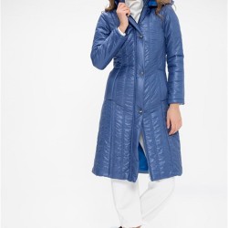 Mavi Uzun Şişme Mont Mavi Uzun Şişme Mont