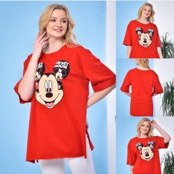Mickey Yırtmaç Detay Salaş Tshirt Mickey Yırtmaç Detay Salaş Tshirt