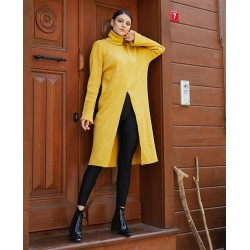 Ön Yırtmaçlı Triko Elbise