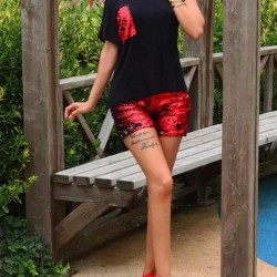 Payet Detay Şortlu Takım Payet Detay Şortlu Takım