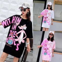 Pink Panter Taş İşleme Mini Elbise Pink Panter Taş İşleme Mini Elbise