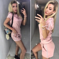 Pudra Şerit Detaylı Takım Pudra Şerit Detaylı Takım