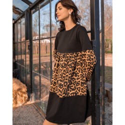 Salaş Leopar Garnili Elbise Salaş Leopar Garnili Elbise