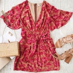 Şifon Desenli Elbise Şifon Desenli Elbise