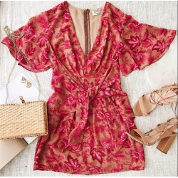 Şifon Desenli Elbise