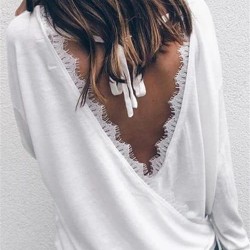 Sırt Dantel Akrelik Bluz