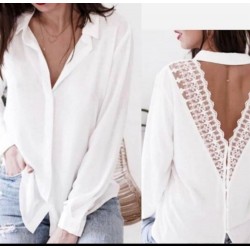 Sırt V Dantel Tasarım Bluz