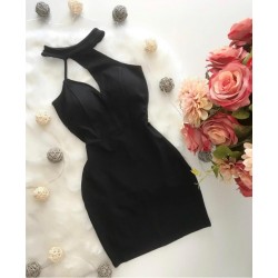 Tek İnce Askı Detay Elbise