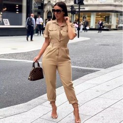 Tera Cepli Düğmeli Tulum Tera Cepli Düğmeli Tulum