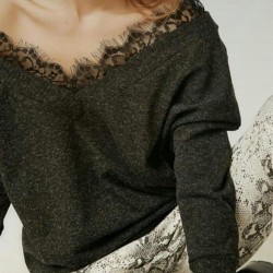 V Dantel Yaka Triko Kazak V Dantel Yaka Triko Kazak