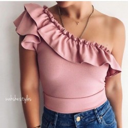 Volanlı Tek Omuz Bodysuit Volanlı Tek Omuz Bodysuit