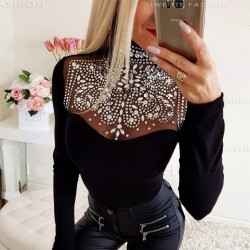 Yaka Taş İşleme Tasarım Bluz Yaka Taş İşleme Tasarım Bluz