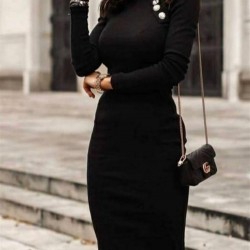 Düğme detay triko elbise Düğme detay triko elbise