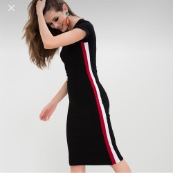 Yandan Şeritli Kaşkorse Elbise Yandan Şeritli Kaşkorse Elbise