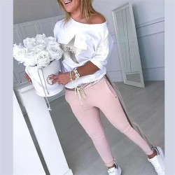 Yıldız Baskı Şerit Detay İkili Takım Yıldız Baskı Şerit Detay İkili Takım