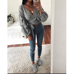 Yumoş Bağlamalı Triko Kazak 