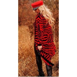 Zebra Desen Triko Hırka