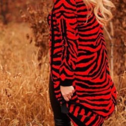 Zebra Desen Triko Hırka Zebra Desen Triko Hırka